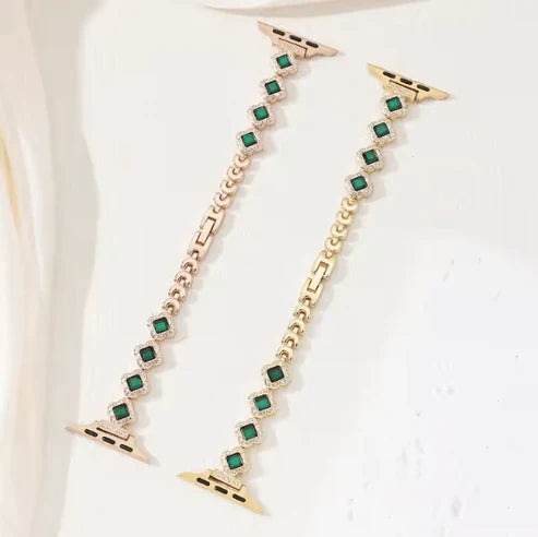 أحزمة ساعات معدنية مرصعة بالألماس